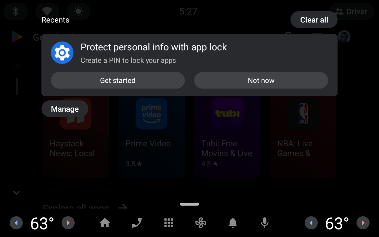 App Lock notification shown after an app is
installed