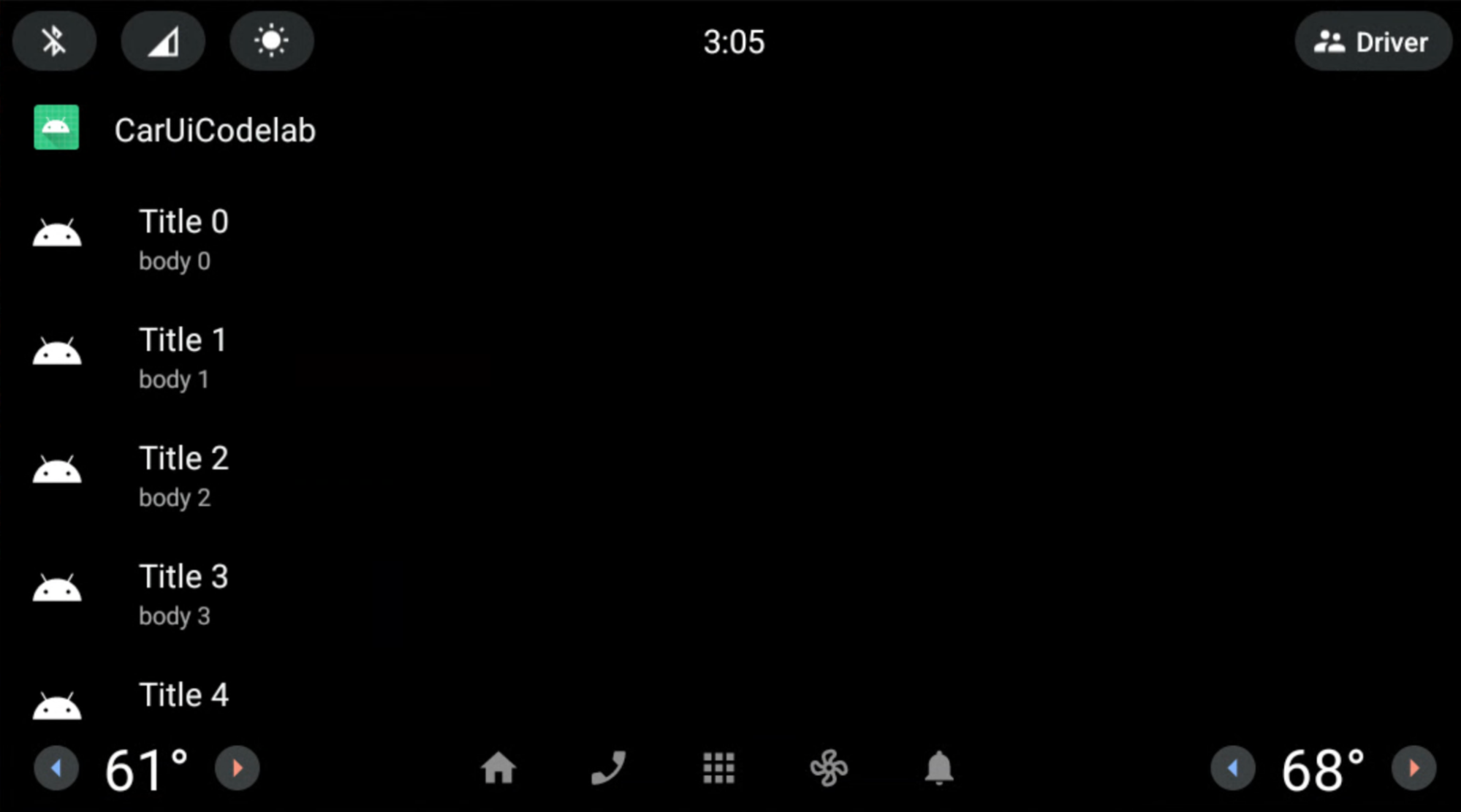 CarUiRecyclerView بدون شريط تمرير