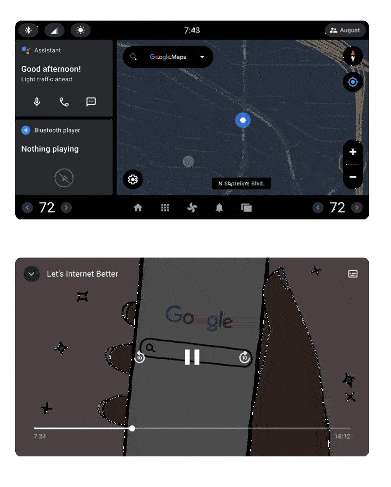 سفر آینه‌ای و تماشای همزمان بین فرستنده (بالا) و گیرنده (پایین)