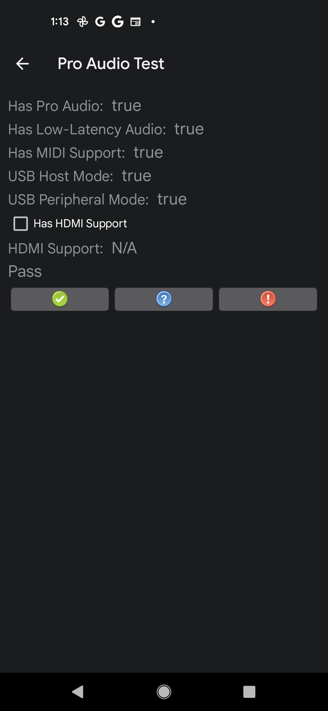Interface de teste de áudio profissional