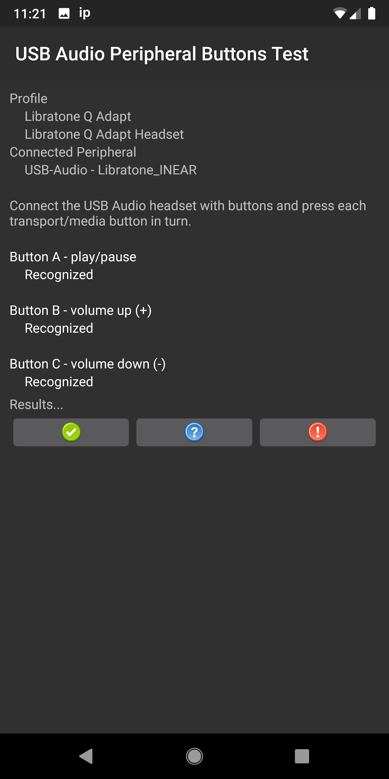 Pulsanti riconosciuti