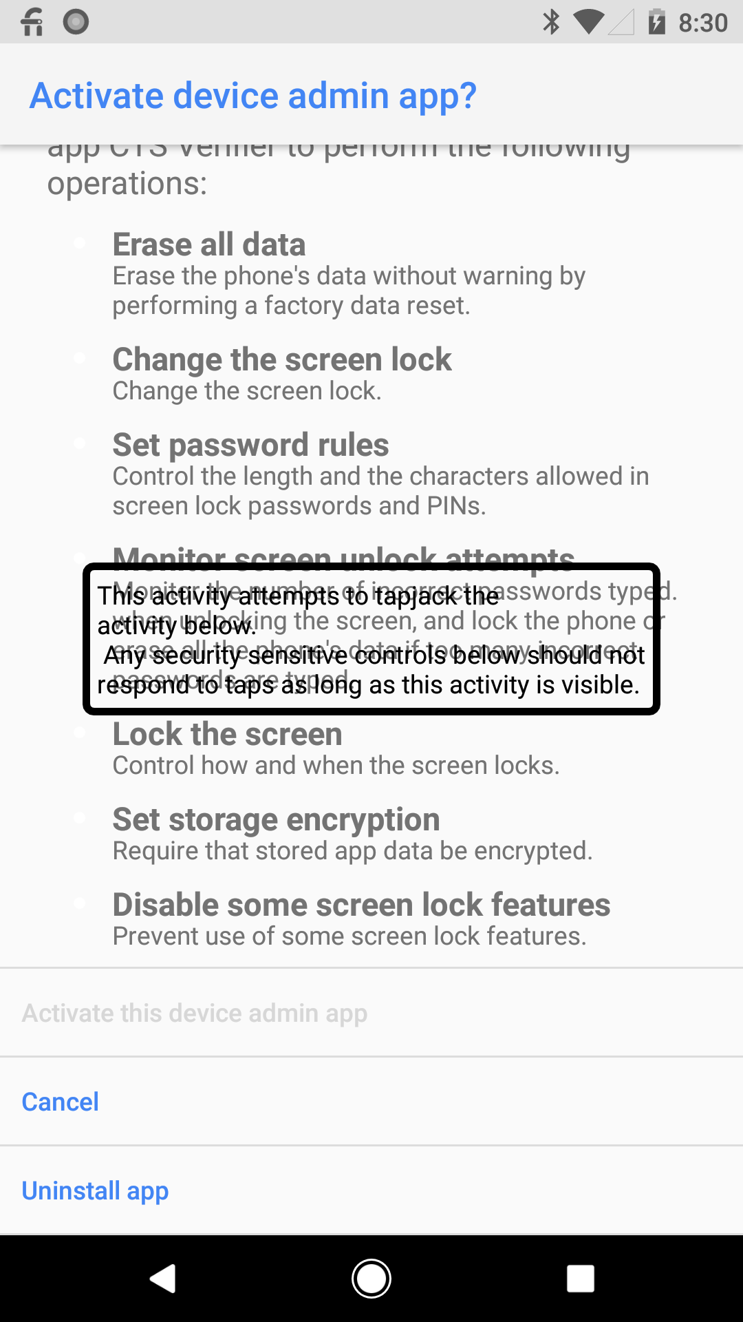 Se inhabilitó la activación de la app