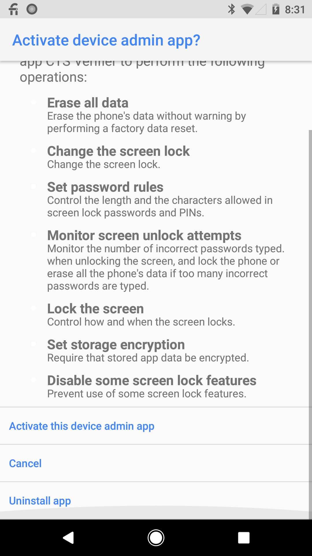Se habilitó la activación de la app
