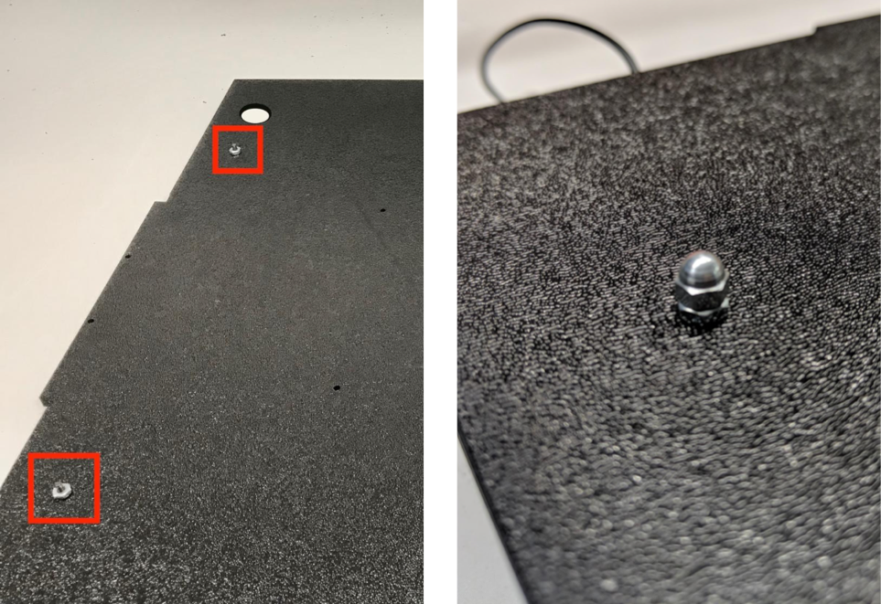 Außenansicht mit angebrachten Bolzen