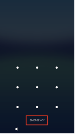 Lock screen showing an EMERGENCY button