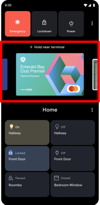 Fitur Akses Cepat Wallet di menu daya