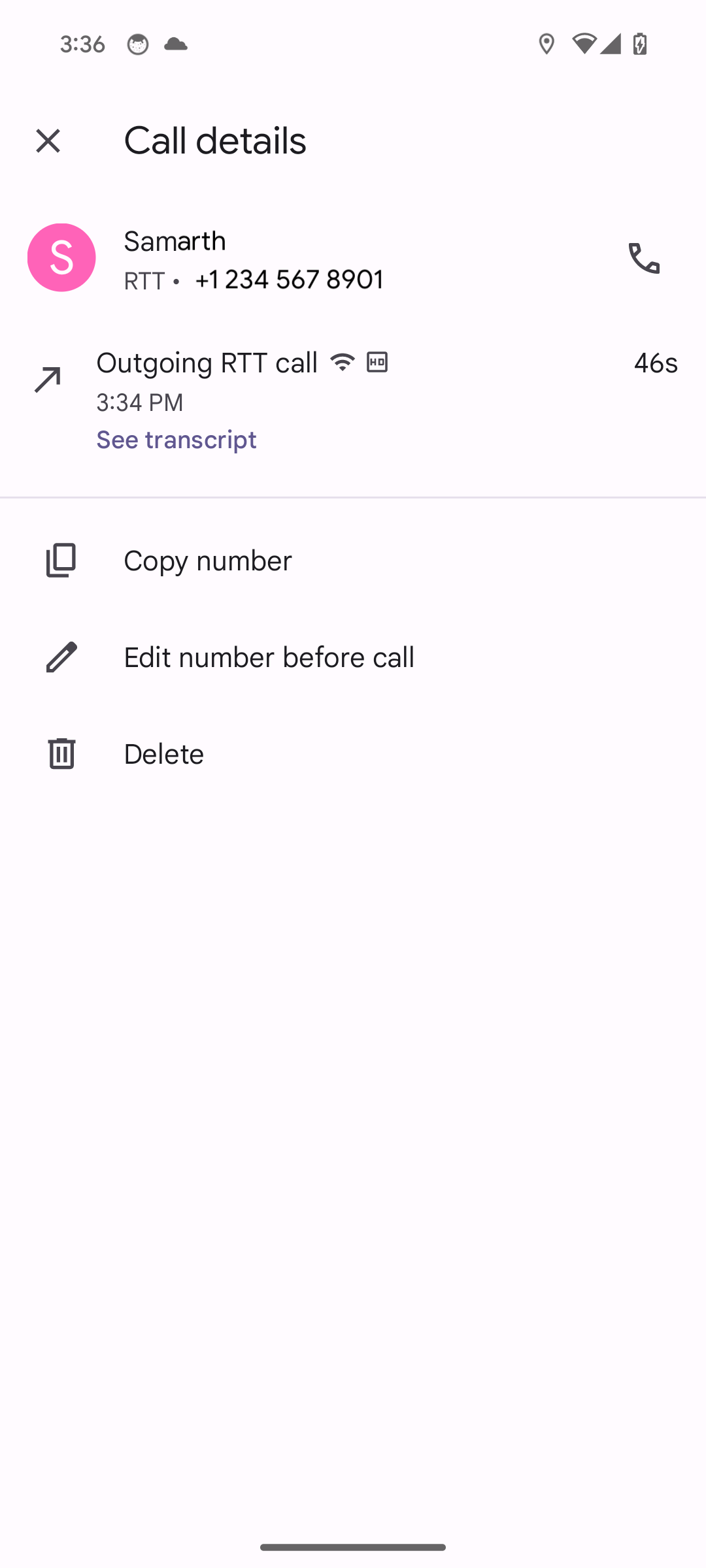 आरटीटी कॉल की जानकारी