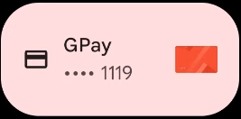 Contoh kartu di shade saat aplikasi dompet memiliki satu atau beberapa kartu