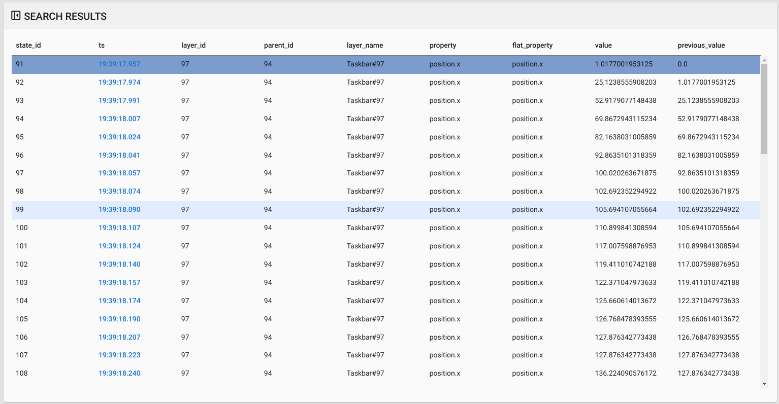 resultados do visualizador Pesquisar