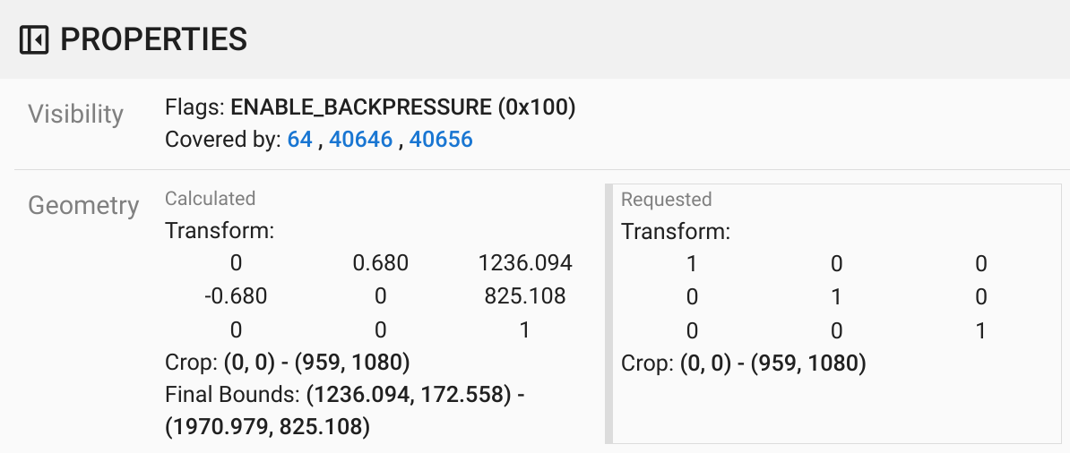 Transform properties