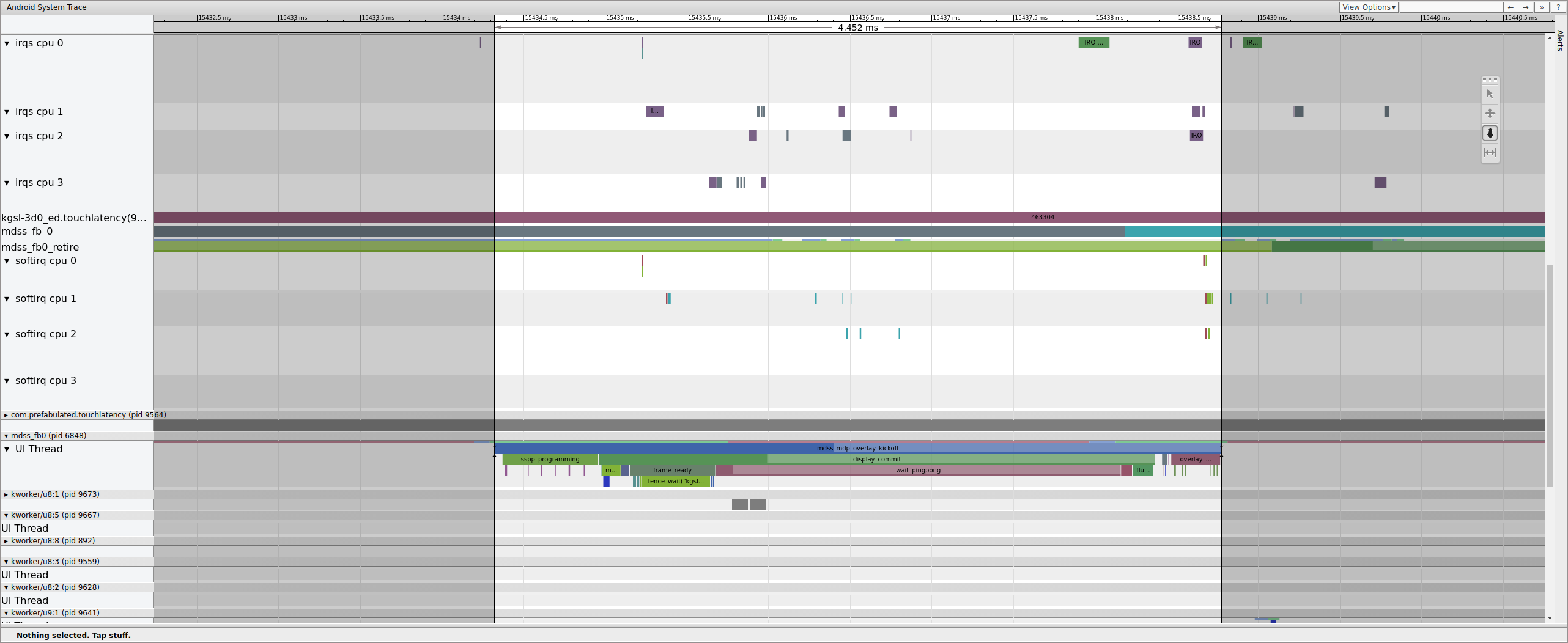 mdss_fb0 se activa en la CPU 0