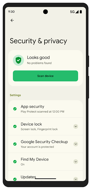 নিরাপত্তা এবং গোপনীয়তা সেটিংস Security & privacy settings
