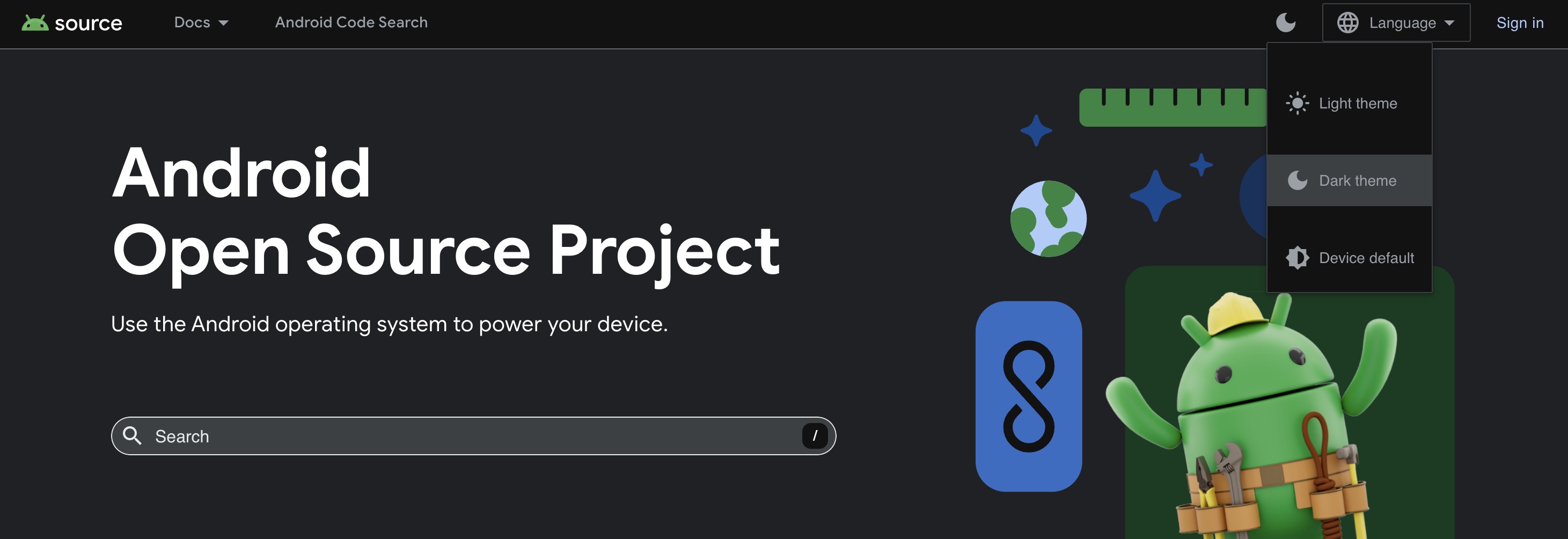 Elementy sterujące ciemnym motywem